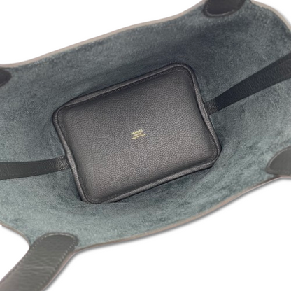 Pre-owned Hermes Picotan Lock PM Vert Mangrove Taurillon Clemence Gold hardware K stamp