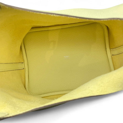 Pre-owned Hermes Picotan Lock MM Jaune Milton Taurillon Clemence Silver hardware K stamp