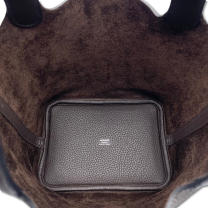 Pre-owned Hermes Picotan lock PM Evenne Taurillon Clemence Silver hardware K stamp