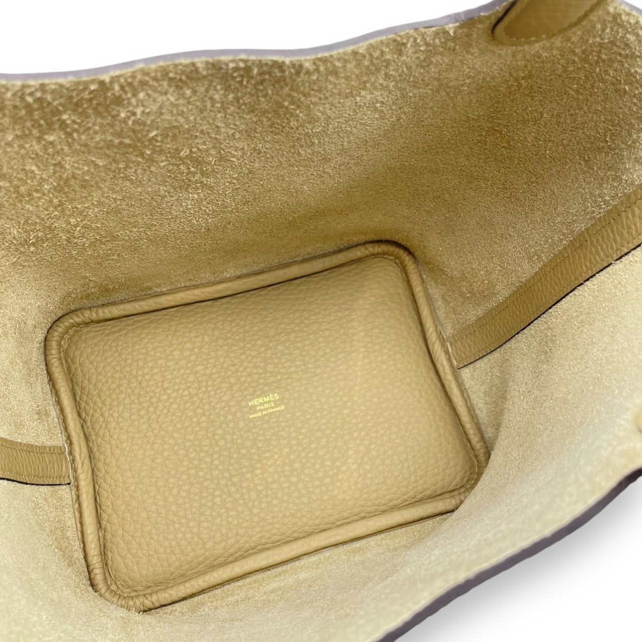 Pre-owned Hermes Picotan Lock PM Trench Taurillon Clemence Gold hardware K stamp