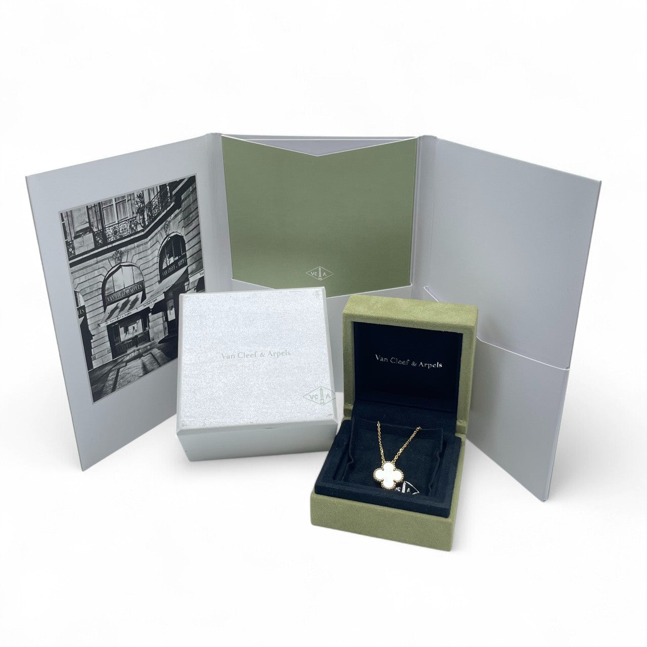 プレオウンドヴァンクリーフ＆アーペル ヴィンテージアルハンブラ ネックレス VCARA45900 マザーオブパール イエローゴールド