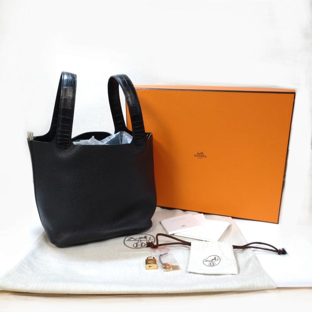 Pre-Owned Hermes Picotin Rock MM Torillon Clemence Black