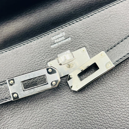 プレオウンド エルメス ケリートゥーゴーロング ヴォーエヴァーグリーン ノワール シルバー金具 B刻印
