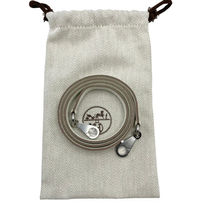 Pre-Owned Hermes Kelly 25 Mushroom Togo Silver Metal Fittings B Engraved