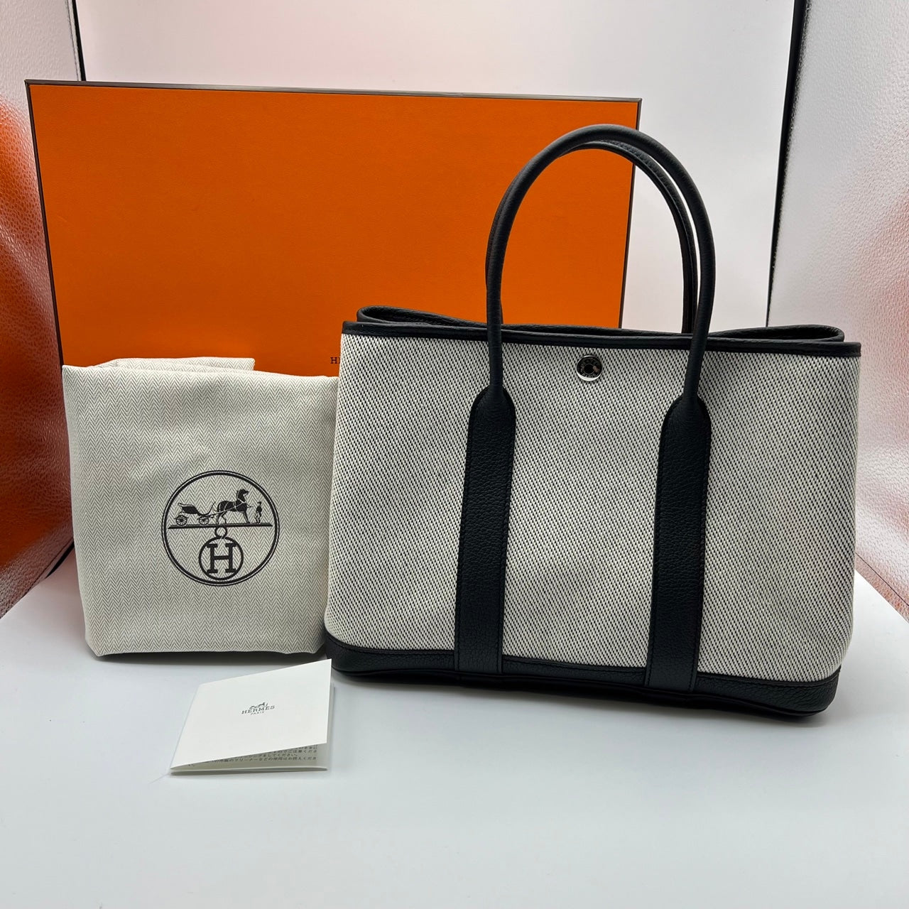 プレオウンド エルメス ガーデンパーティー TPM(30) トワルアッシュ×ネゴンダ ブラック B刻印