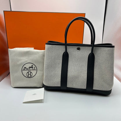 プレオウンド エルメス ガーデンパーティー TPM(30) トワルアッシュ×ネゴンダ ブラック B刻印