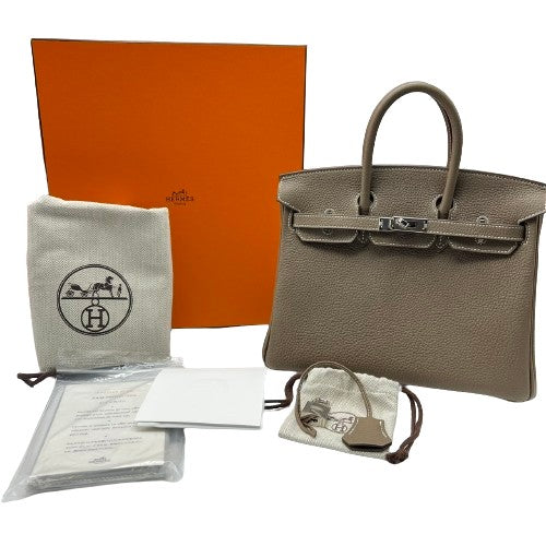 [現金價格]愛馬仕·伯金（Hermes Birkin）25 Etoup dogo銀色配件