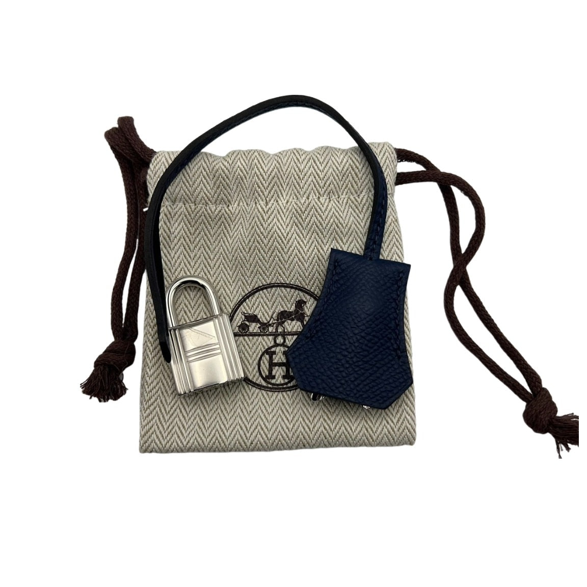 Pre-Owned Hermes Kelly 25 Blue Navy Vaud Epson Silver Fittings W Engraved