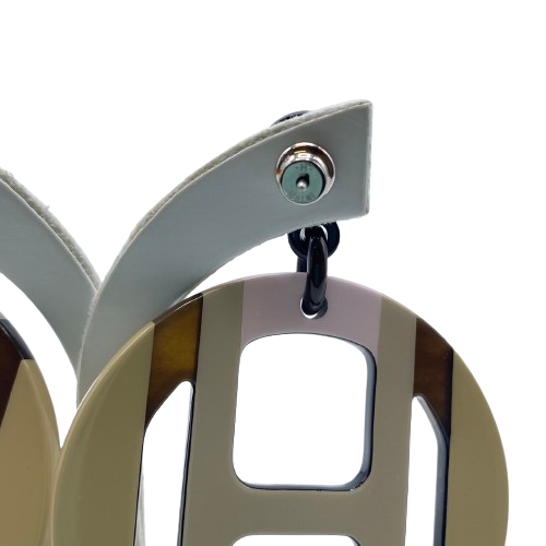 Pre-Owned Hermes H-Equip Earrings Buffalo Horn Lacquer