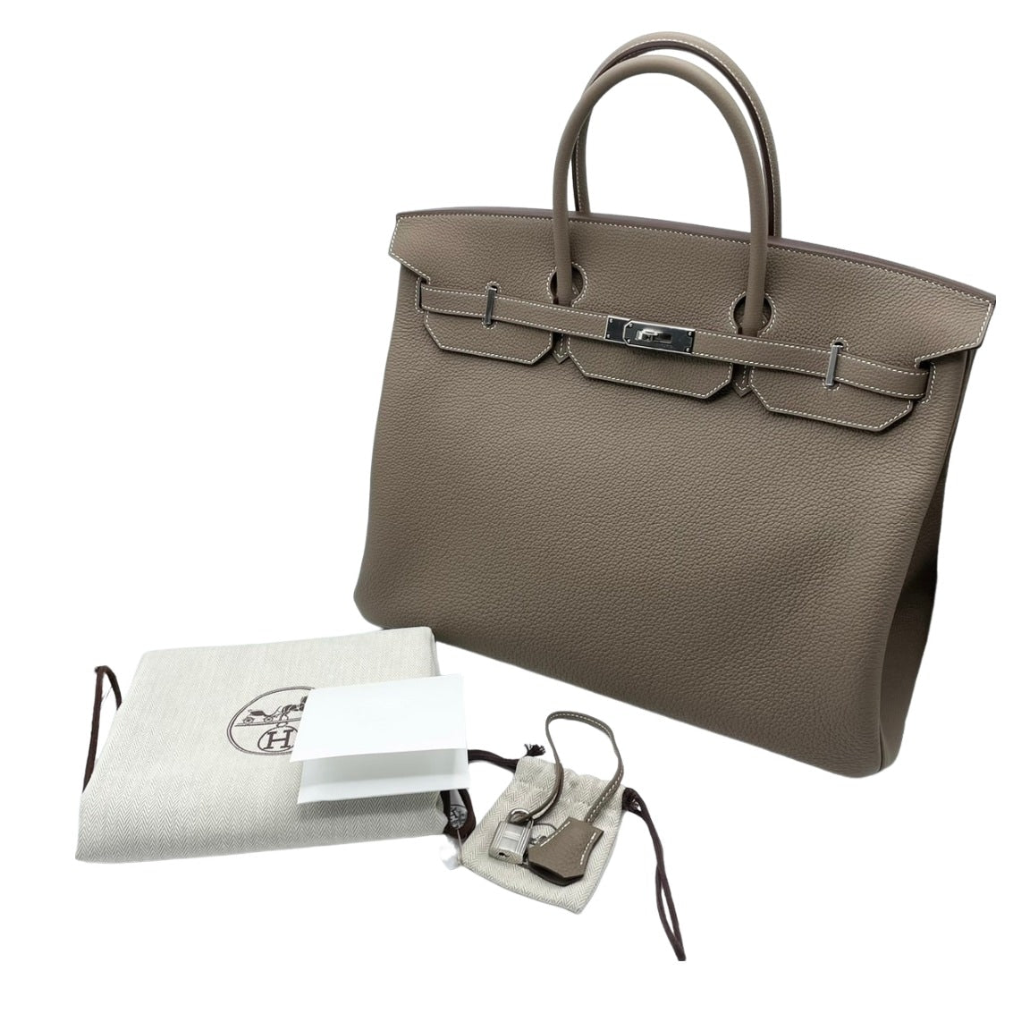 [現金特價價格]愛馬仕·伯金（Hermes Birkin）40 Etouptogo銀色金屬配件B刻有