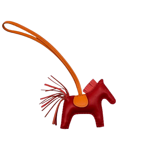 Pre-Owned Hermes Rodeo Bag Charm PM Rouge Andian/Rose Jaipur/Fu