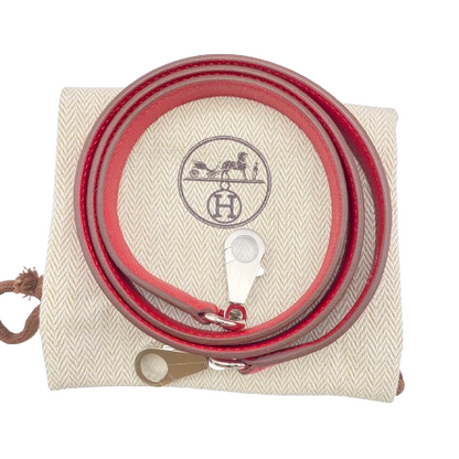 Pre-Owned Hermes Kelly 25 Serie Verso Rouge Pimant/Rose Shocking Vauge Epson Silver Fittings B Engraved