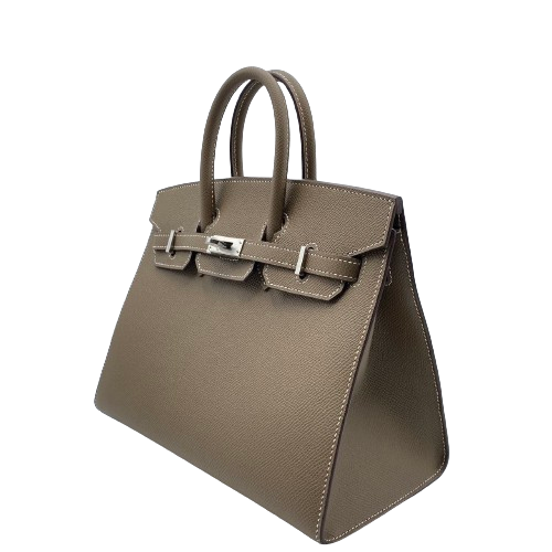 Hermes Birkin 25 Etoupe Serie vau Epson Silver Fittings u Engraved