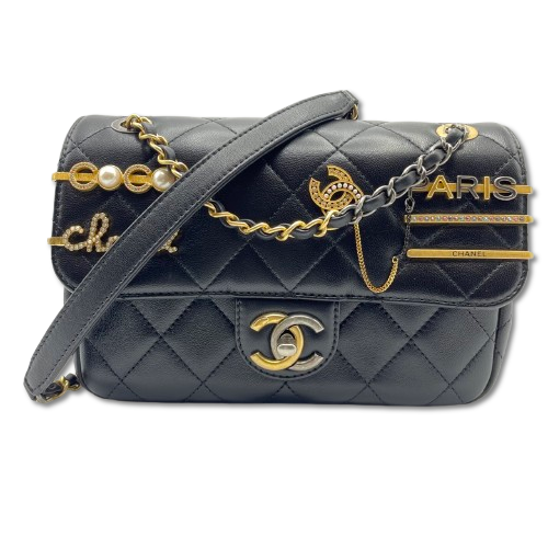 Pre-Owned [Cash Price] Chanel Matelasse AS2979 Black Lambskin Handbag