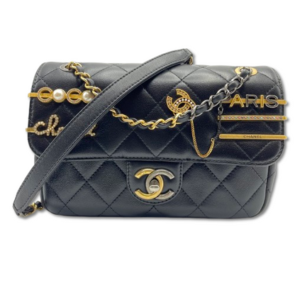 Pre-Owned [Cash Price] Chanel Matelasse AS2979 Black Lambskin Handbag