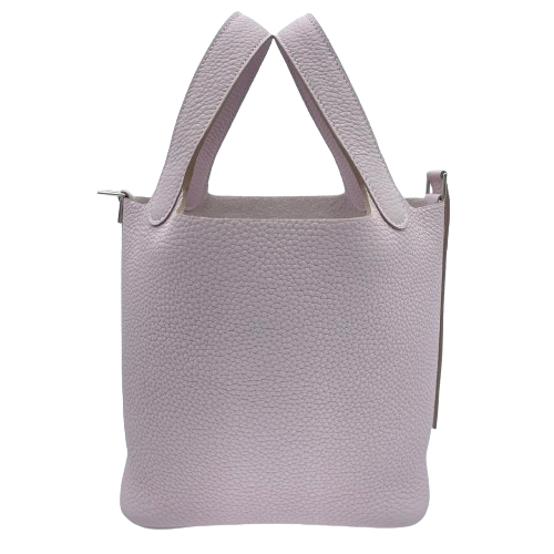 Hermes Picotin Lock PM Mauve 창백한 Torillon Clemence Silver Fittings w 새겨 져
