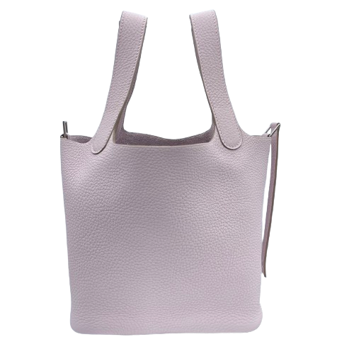 Hermes Picotin Lock PM Mauve 창백한 Torillon Clemence Silver Fittings w 새겨 져