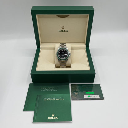 Pre-Owned Rolex Submariner Date 126610LV Oyster Bracelet Black Green 41mm