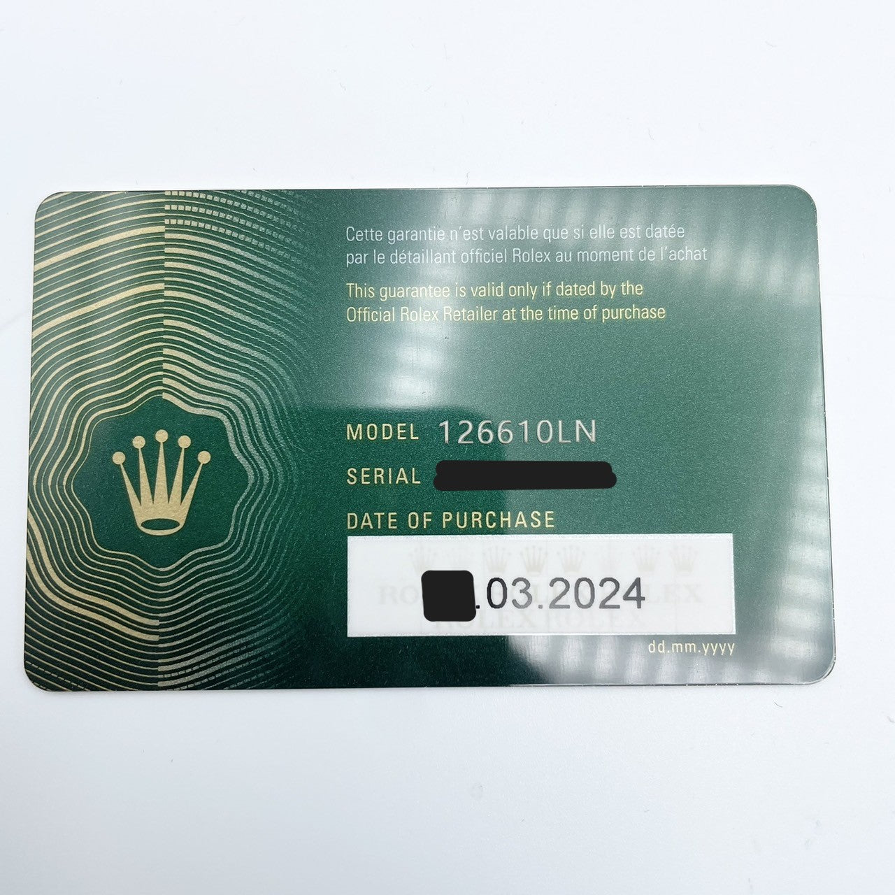사전 소유 롤렉스 서브 마리너 날짜 126610ln 검은 색 41mm