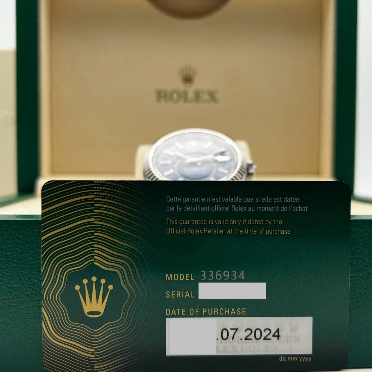 Pre-Owned Rolex Sky Dweller 336934 Bright Blue Oyster Bracelet 42mm