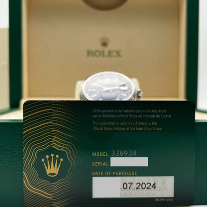Pre-Owned Rolex Sky Dweller 336934 Bright Blue Oyster Bracelet 42mm