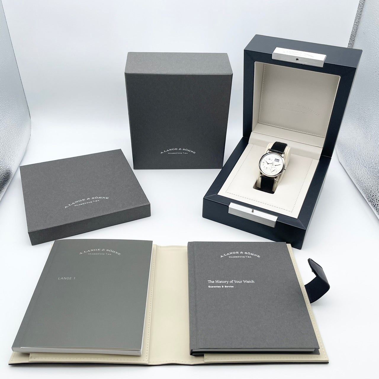 Pre-Owned Lange & Söhne Lange 1 191.039 White Gold Silver 38.5mm