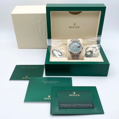 Pre-Owned Rolex Sky Dweller 336934 Mint Green Jubilee Bracelet 42mm