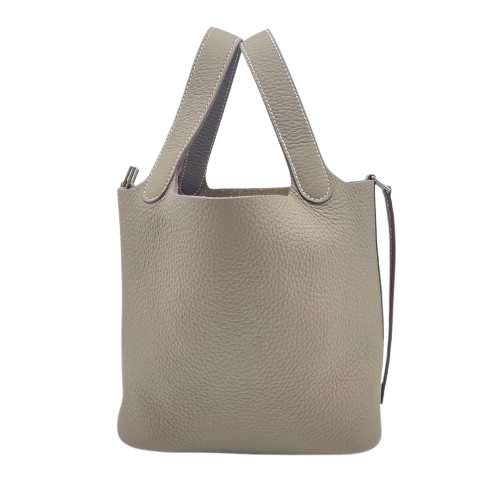 Hermes Picotin Lock PM Etoupe Torillon Clemence Silver Fittings w 새겨 져