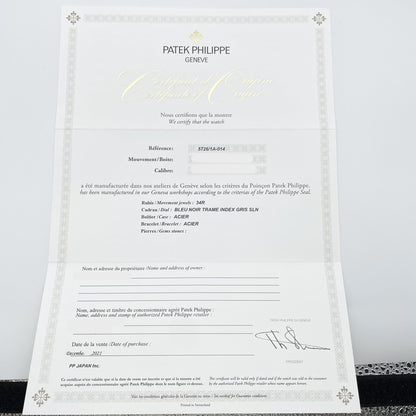 사전 소유의 Patek Philippe Nautilus 연례 달력 5726A-001 Black 40.5mm