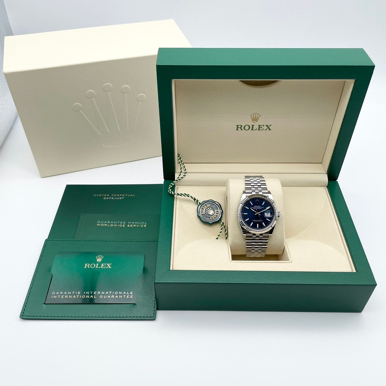 プレオウンド ロレックス デイトジャスト 126234 ブライトブルー ジュビリーブレス 36mm