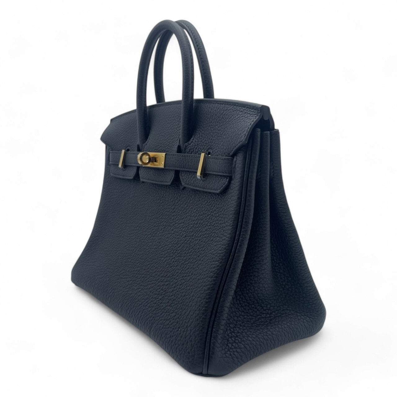 Hermes Birkin 25 Noir Togo Gold 하드웨어 W는 새겨 져 있습니다