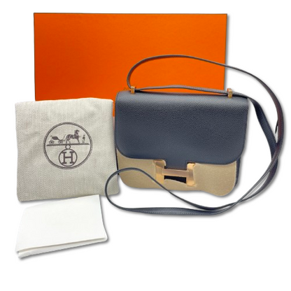 Hermes Constance Mini 18 Noir Epson Rose Gold Hardware Z 새겨 져