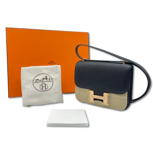 Hermes Constance Mini 18 Noir Epson Rose Gold Hardware B 새겨 져