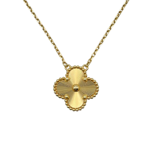 Van Cleef & Arpels 빈티지 Alhambra Necklace VCARP4KL00 GUILLOCHE Yellow Gold