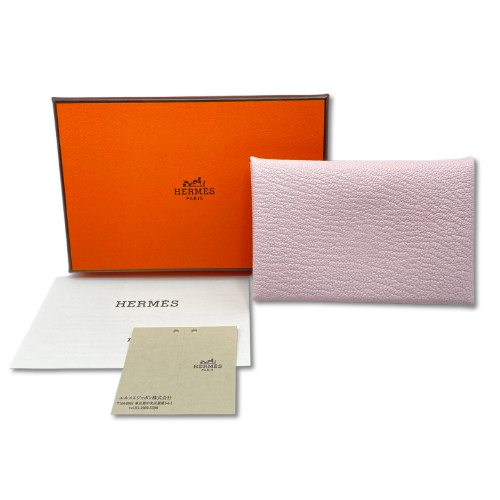 [특별] Hermes Calvi Rose Darling Chevre Silver Metal Fittings w 새겨 져