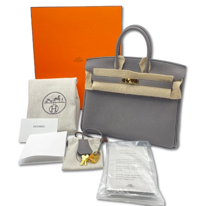 Hermes Birkin 25 Ethan Togo Gold Hardware U가 새겨 져 있습니다