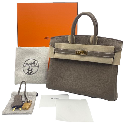 Hermes Birkin 25 Etoup Togo Gold Hardware W가 새겨 져 있습니다
