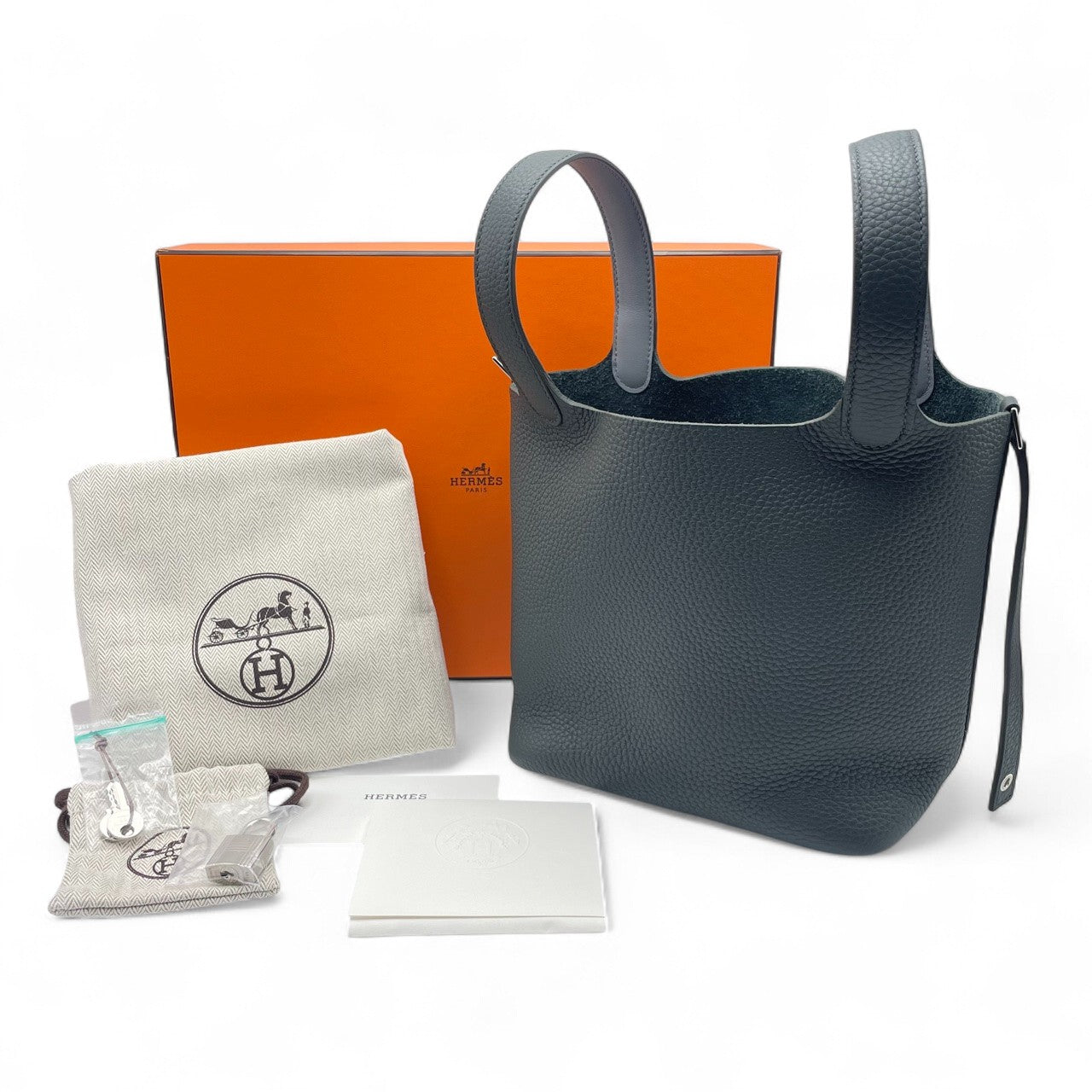 二手 Hermes Picotin Lock Eclat PM Vert Mangrove/Guri Pantin Taurillon Clemence 银色五金件 K Stamp