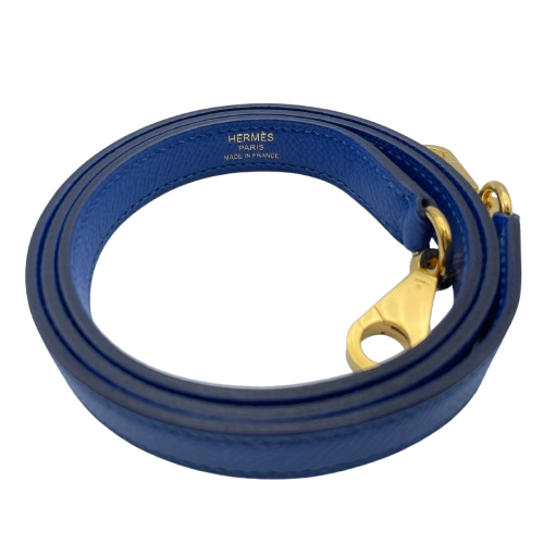 Pre-owned Hermes Kelly 25 Blue France Epson Gold hardware Z engraved