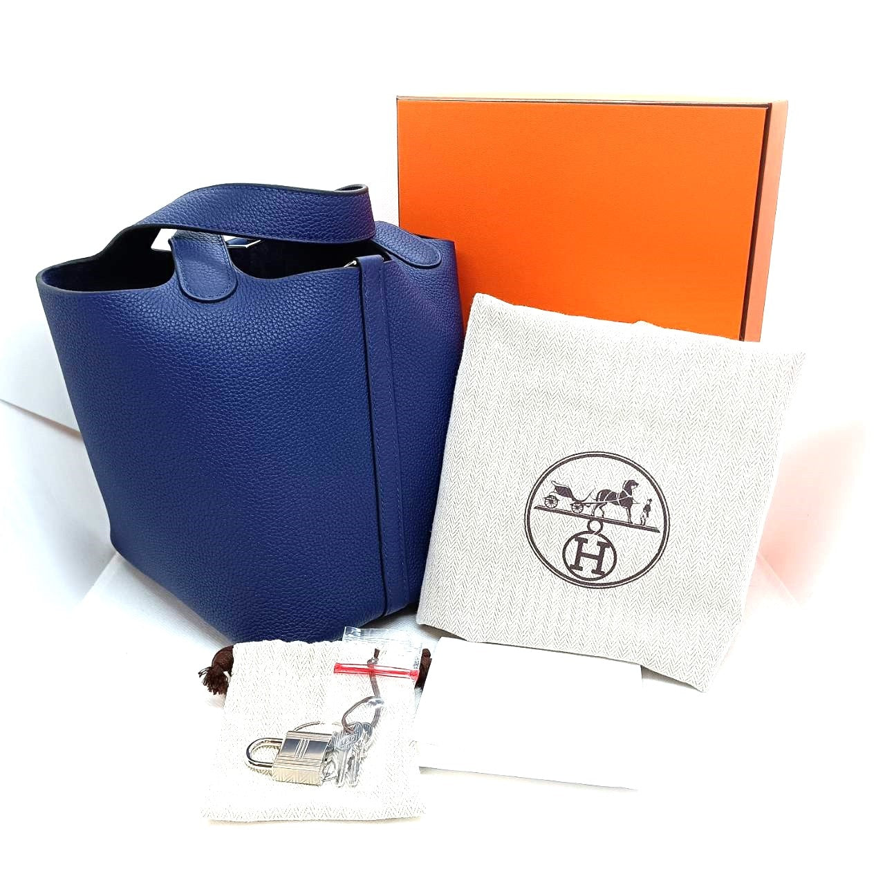 Pre-Owned Hermes Picotin Rock PM Torillon Maurice Blue Safir