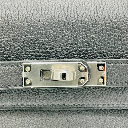 Hermes Kelly 25 Noir Togo 银色五金件 B 雕刻