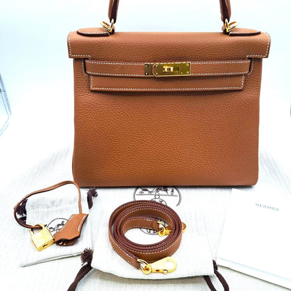[산타 클로스가 여기 있습니다] ♪Hermes Kelly 28 Gold Togo Gold Hardware B가 새겨 져 있습니다