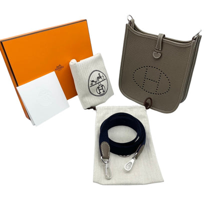 Pre-Owned Hermes Evelyn TPM Torillon Clemence Etoup Silver Metal Fittings W Engraved
