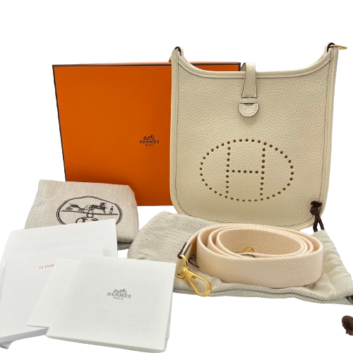 Pre-Owned Hermes Mini Evelyn TPM Torillon Nata Gold Fittings