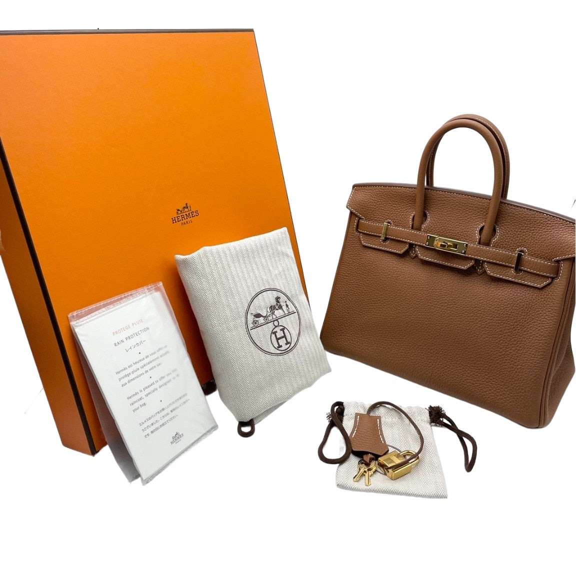 Hermes Birkin 25 골드 토고 골드 ​​하드웨어 D 새겨 져 있습니다