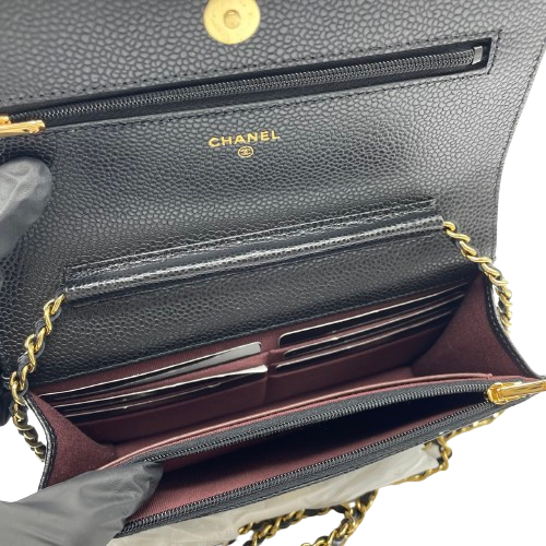 【現金特価】シャネル クラシックチェーンウォレット AP0250 ブラック キャビアスキン