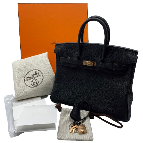 Hermes Birkin 25 Noir Togo Rose Gold Hardware B 조각