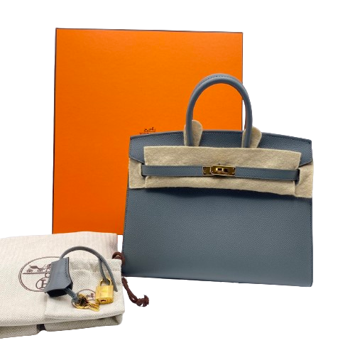 Hermes Birkin 25 Veil Amande Vaugh Epson Gold Hardware u Engraved