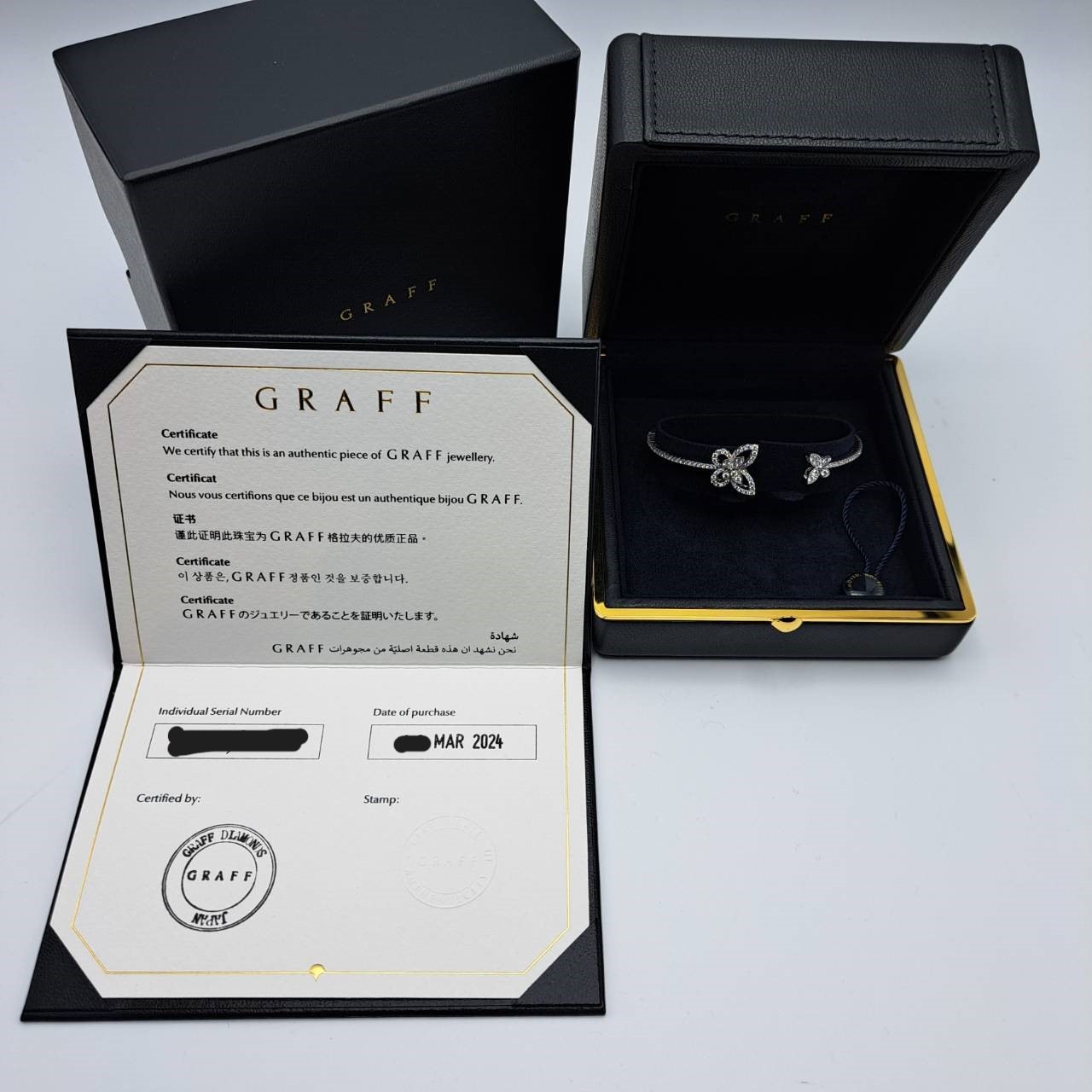 Pre-Owned Graph Multi Butterfly Silhouette Diamond
