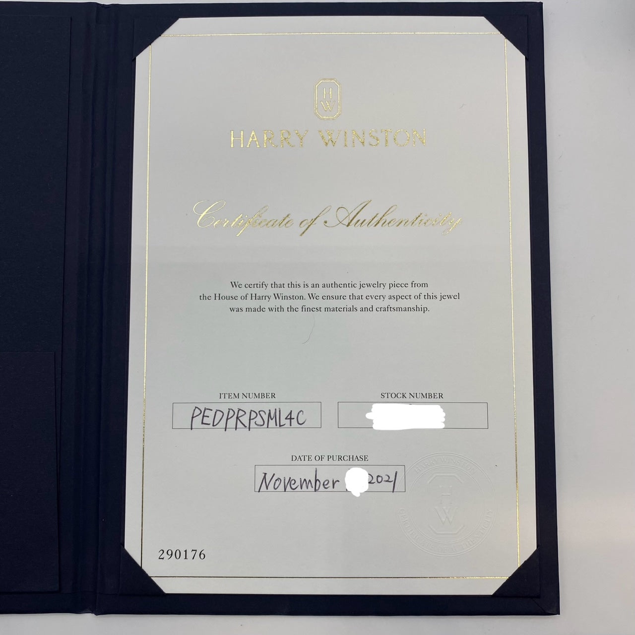 사전 소유의 Harry Winston Loop Pedprpmel4c Small